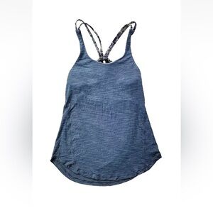 Lululemon Athletica Blue Backless Tank Top 2 in 1 Size 4